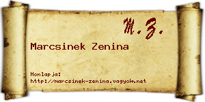 Marcsinek Zenina névjegykártya